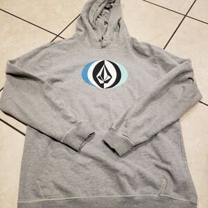 Volcom Gray Hoodie with Blue and Black Logo